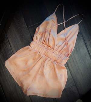 Fashion Nova Blush Satin Chemise-Small